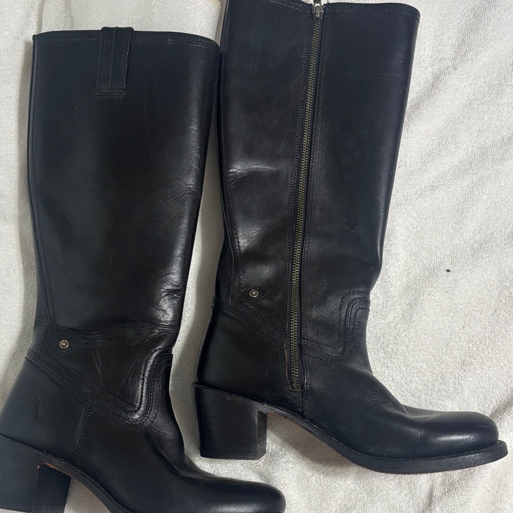 Frye knee high boots with side zipper, women’s size 10